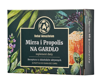 Mirra i propolis na gardło Herbal Monasterium 24 tabletki