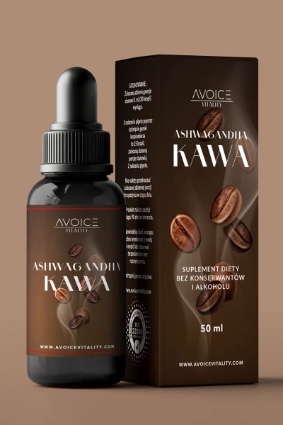 Ashwagandha -smak kawa - w kroplach 50 dni 50 ml