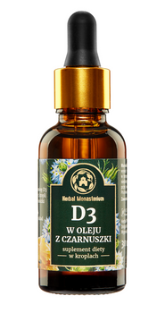 D3 w oleju z czarnuszki 30 ml, 900 dawek, odporność